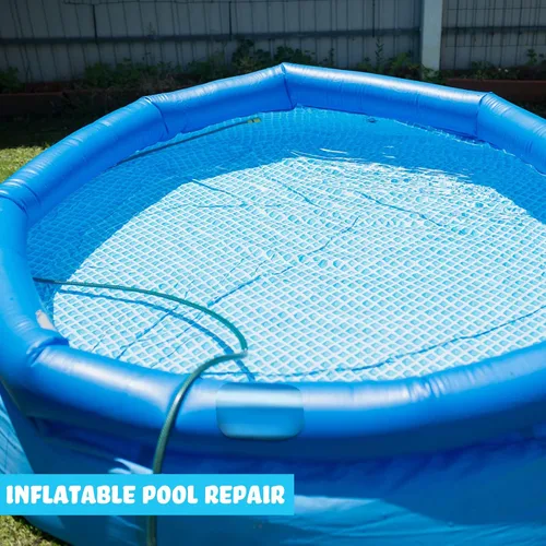 Miniatura 9 de Nuanchu Parche de vinilo autoadhesivo de reparación de PVC de 12 x 40 pulgadas para casa de rebote, natación, piscinas sobre el suelo, lanchas Azul