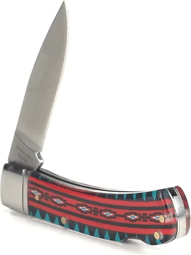 Miniatura 3 de ARIAT Aztec - Cuchillo de bolsillo plegable de hoja lisa, acrílico, multicolor, hoja de 3 pulgadas (grande)