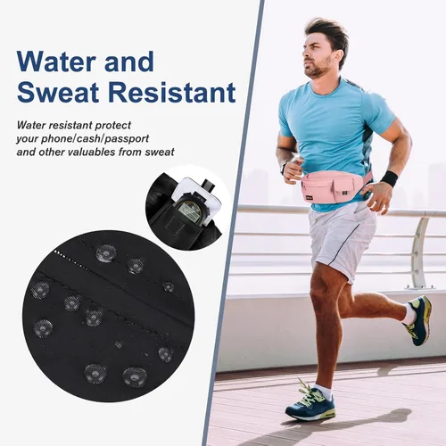 Miniatura 6 de MAXTOP Lrage - Riñonera cruzada para mujeres y hombres, unisex, resistente al agua, para entrenamiento, correr, senderismo, viajes, Rosado