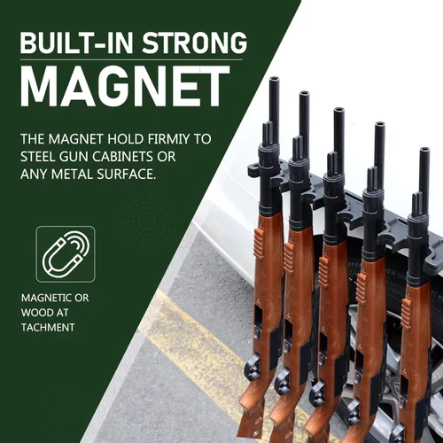 Miniatura 4 de Adoreal Organizador magnético para rifles, organizador de armas de goma duradera para almacenamiento de armas, soporte magnético para armas