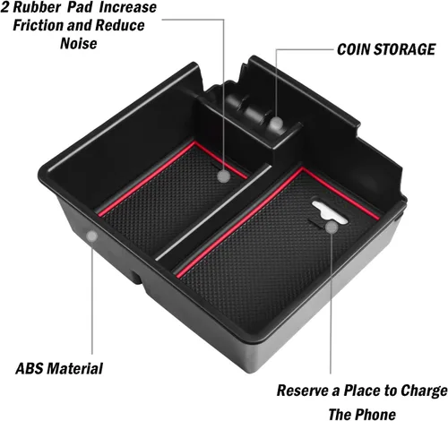 Miniatura 2 de Organizador Compatible con Consola Central de Ford Ranger 2019 2020 2021 2022 2023 XL XLT Lariat, Divisor de Reposabrazos, Bandeja de Almacenamiento