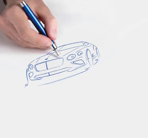 Miniatura 5 de Faber Castell 141740 - Bolígrafo estilográfico mediano, punta media, Bentley, colección Earl, color azul lentejuelas