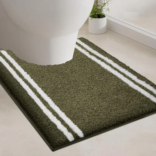 Miniatura 38 de PURRUGS Alfombra de baño antideslizante, lavable a máquina, 20 x 24 pulgadas, en forma de U, súper absorbente y de secado rápido, tapete de baño