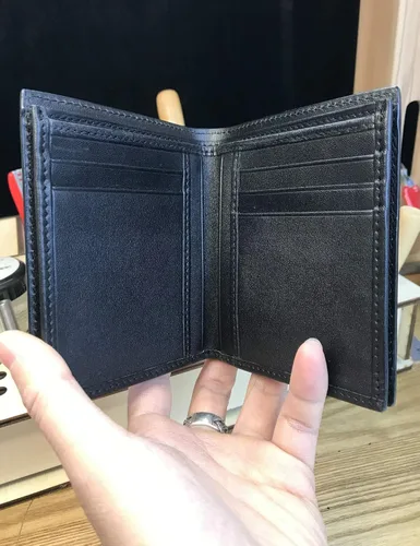Miniatura 6 de CHERRY CHICK Cartera de piel de avestruz auténtica de piel de auténtica para hombre