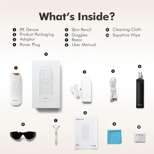 Miniatura 7 de Aberlite Luxe - Dispositivo de depilación láser IPL para mujeres y hombres, sin dolor con enfriamiento de zafiro, doble pulso, escaneo automático, 4