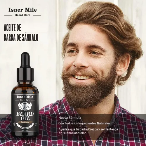 Miniatura 5 de Kit de cuidado de barba para hombres: con champú para barba - aceite - bálsamo - cepillo - peine - tijeras y bolsa de almacenamiento, Día del Padre