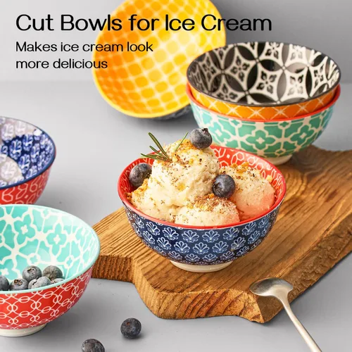 Miniatura 4 de DOWAN Juego de 6 cuencos pequeños de 10 onzas – Cuencos de cerámica versátiles para helado, cuencos de postre pequeños duraderos para cereales