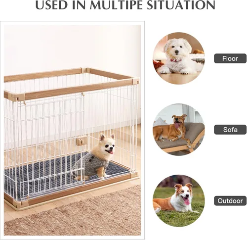 Miniatura 5 de BVAGSS XH079 - Almohadilla reversible para jaula de perro, de espuma viscoelástica, suave, cálida, lavable a máquina, colchón para perreras