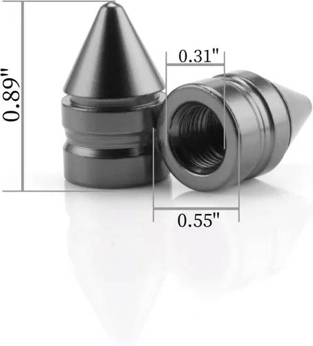Miniatura 2 de SINGARO Tapones para válvulas de neumáticos de automóvil, 4 piezas de accesorios universales de aleación de aluminio, cubiertas de neumáticos Gris