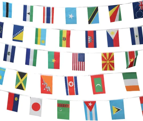 Miniatura 8 de Banderas de 50 países, bandera de cadena nacional de país internacional, bandera de países del mundo en cada continente, eventos deportivos de la 50
