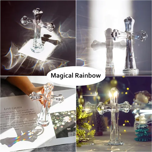Miniatura 6 de H&D HYALINE & DORA Hecho a mano 5.5 pulgadas cristal cruz santa cruz coleccionable cruces irlandesas figurita para decoración de mesa del hogar