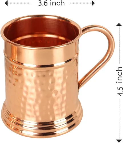 Miniatura 3 de Taza de Cobre Moscow Mule Martillada Taza de Cobre 100% Puro Hecha a Mano Jarra de Cerveza Grande de 22 Oz Mantiene las Bebidas Frías por Más