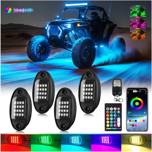 Miniatura 10 de 1 Cápsula de Repuesto para Cápsula Dañada para Luces de Roca LED RGB Segmentadas de 12v Luz Inferior Multicolor Impermeable de Neón para Jeep