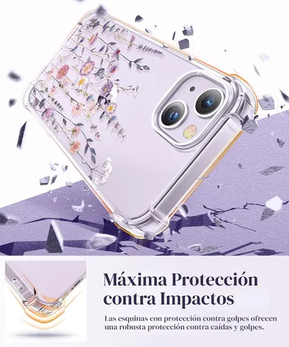 Miniatura 4 de GVIEWIN - Funda floral para iPhone 14 Plus de 6.7 pulgadas, con protector de pantalla + protector de lente de cámara, no se amarillenta, a prueba