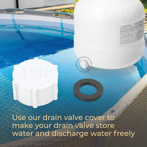 Miniatura 7 de Tapa de tapón de filtro de piscina compatible con Intex 11456 y 11385 Tapa de drenaje de filtro de arena con junta tórica, tapa de válvula