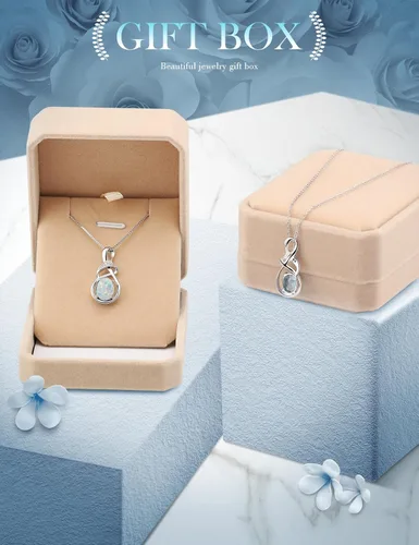 Miniatura 8 de HXZZ Joyería fina con piedra natal para mujer, piedras preciosas naturales, topacio amatista, ópalo, granate, peridoto y citrino, plata de ley