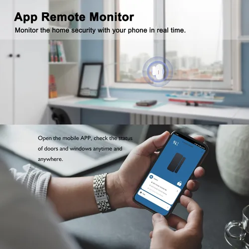Miniatura 6 de Sensor de puerta inteligente WiFi, alarma inalámbrica con sensor de ventana de puerta, mini sensor de contacto para seguridad del hogar