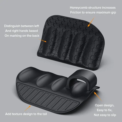 Miniatura 4 de FUNTOFUN Agarre de silicona antideslizante para gimnasio, almohadillas de goma para hombres y mujeres, guantes protectores ergonómicos de palma