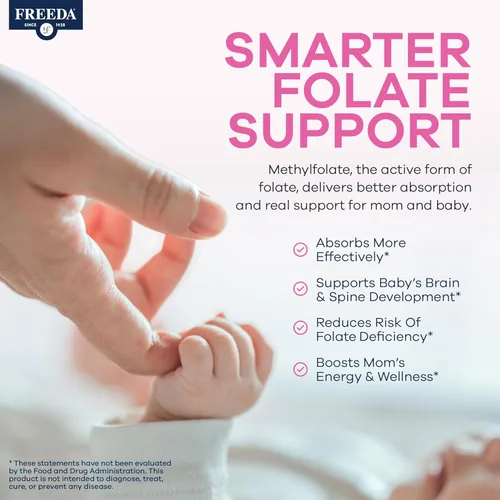 Miniatura 3 de FREEDA Mini vitamina prenatal – Kosher Prenatals – Pequeñas tabletas fáciles de tragar – Vitaminas prenatales con hierro, ácido fólico