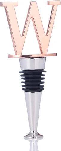 Miniatura 15 de Tapones de vino, tapones reutilizables para botellas de vino, chapado en oro rosa, tapón de vino con letra, regalo perfecto para vino, amplio uso