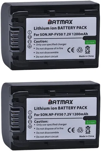 Miniatura 2 de Batmax Paquete de 2 baterías + cargador LCD para baterías Sony NP-FV30, NP-FV40, NP-FV50; Sony FDR-AX53 HDR-CX230 HDR-CX220 CX330 CX380 CX455 CX900