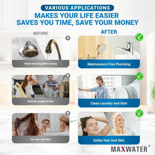 Miniatura 6 de Max Water Sistema de filtración de agua estándar de 3 etapas (bueno para agua de la ciudad) de 10 pulgadas para toda la casa – Sedimento + GAC + CTO