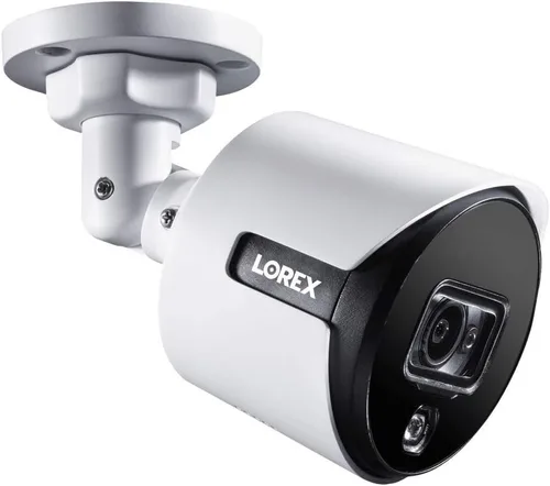 Lorex Cámara de seguridad analógica 4K para interiores y exteriores, cámara tipo bala adicional para sistema de vigilancia con cable, disuasión