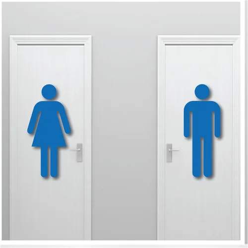 Miniatura 10 de Letrero grande de 20 pulgadas de alto para pared de hombre y mujer, adhesivo fuerte seguro para pared, diseño artístico mural para baño, baño, baño