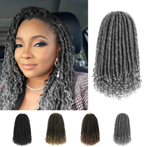 Miniatura 18 de 6 paquetes de cabello de ganchillo Goddess Locs, locs falsos rectos de 12 pulgadas para ganchillo, extensiones de cabello sintético suave rizado