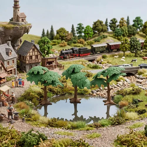 Miniatura 8 de Toddmomy Modelo de árbol paisajístico, mini ciprés de pino, paquete de 3 para bricolaje, diseño de tren, decoración de mesa de arena y decoración