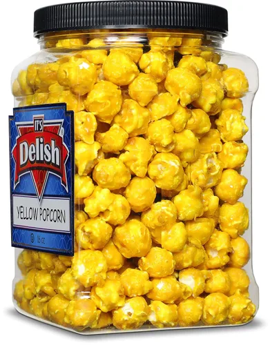 Miniatura 3 de Palomitas de maíz gourmet con sabor a plátano amarillo de It's Delish, envase jumbo de 16 oz Snack de pop corn aireado a granel - Temática frutal