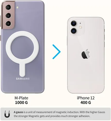 Miniatura 3 de Sinjimoru para adhesivo MagSafe, anillo magnético para funda de teléfono, adaptador para imán MagSafe, fuerza magnética de 3.53 onzas, carga