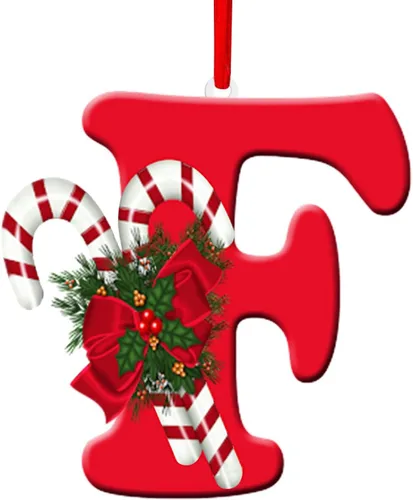 Miniatura 12 de Colgante de decoración para árbol de Navidad de 26 letras, adornos de árbol de Navidad, adornos de Navidad personalizados, decoración de Navidad
