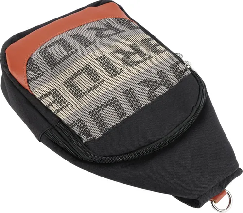 Miniatura 7 de BRIDE - Mochila cruzada de pecho RECARO con hombro verde, Negro
