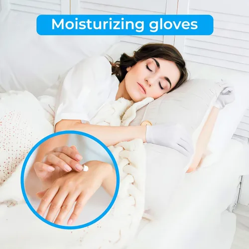 Miniatura 4 de Guantes 100% algodón, 6 pares de guantes de algodón blanco para mujeres, manos secas, eczema, spa, hidratantes, guantes de trabajo para servir