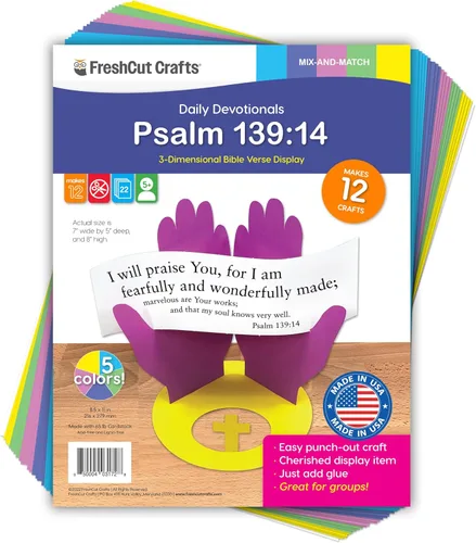Miniatura 8 de FreshCut Crafts John 3:16 Kit de papel 3-D perforado, 12 coloridas exhibiciones de mesa para niños de 5 años en adelante, perfecto para la escuela