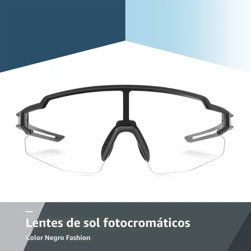 Miniatura 8 de ROCKBROS Gafas de sol deportivas fotocromáticas para hombres y mujeres, protección UV para ciclismo Negro