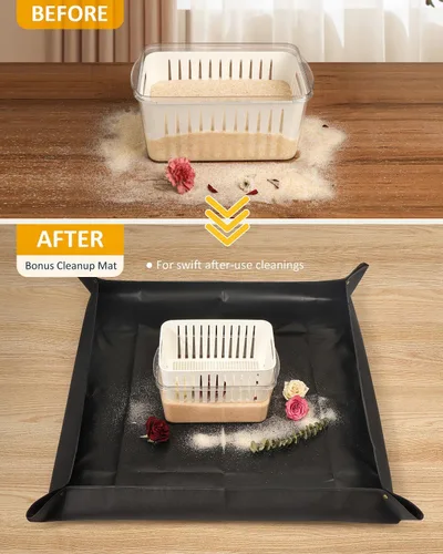 Miniatura 5 de Wisedry Envase para secar flores con gel de sílica, extracción de flores secas en un paso, caja de almacenamiento de 29,2 cm de largo X 19,5 cm