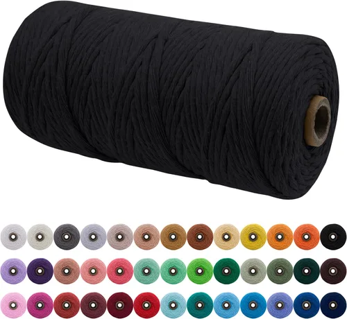 Miniatura 10 de JeogYong Cordón de macramé de un solo hilo 2mm x 164 yardas (492 pies) Cuerda de algodón suave, hilo de macramé 2 mm, suministros de macramé