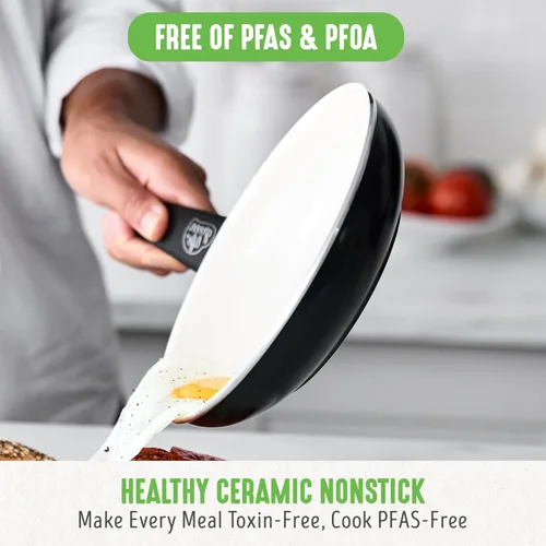 Miniatura 2 de GreenLife Soft Grip - Juego de 23 utensilios de cocina antiadherentes de cerámica saludable con utensilios de cocina, sin PFAS, apto para Negro