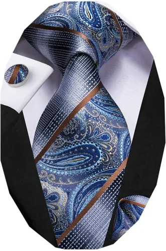 Miniatura 49 de Dubulle Corbata tejida de cachemira para hombre y gemelos de pañuelo para hombre, conjunto de gemelos para boda formal y negocios