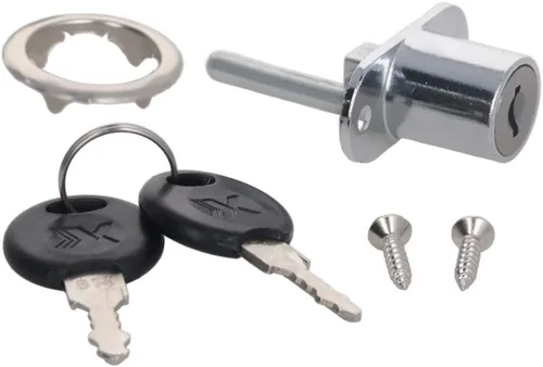 Miniatura 7 de MroMax Cerradura de cajón, diámetro de cilindro de 3/4 pulgadas (0.748 in), llave diferente, cerradura de émbolo de gabinete de aleación de zinc