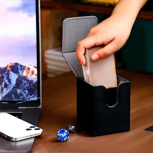 Miniatura 4 de Yookeer 4 Piezas Cajas de Cartas de Cuero para Mazo Caja de Juego de Cartas para Cartas Coleccionables Compatible con MTG Commander