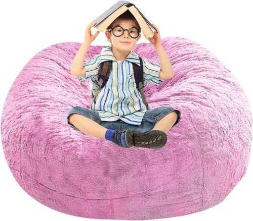 Miniatura 69 de BCU Funda para Silla Puf Ultra Suave Esponjosa de Piel Sintética Falsa Funda para Puf de Felpa Funda para Sillas de Sala de Estar para Adultos