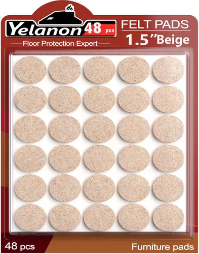Miniatura 10 de Yelanon Almohadillas de fieltro para muebles, 56 unidades (1+2 pulgadas), almohadillas de fieltro de alta calidad para patas de silla, protectores