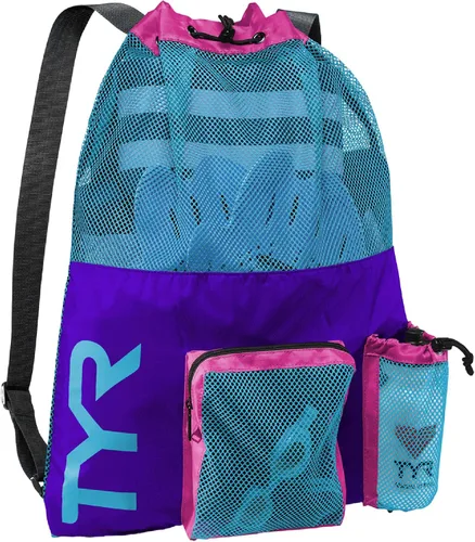 TYR Mochila unisex de malla grande para momia, morado/azul/rosa, 40L