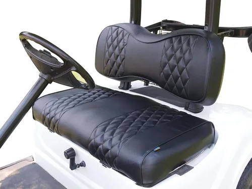 Miniatura 10 de Huskey Parts Company 2 piezas de fundas de asiento para carrito de golf marrón con costura en diamante para Club Car DS 2000.5-2013, vinilo de grado