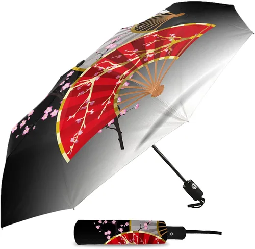 Miniatura 2 de DHDM Automatic Umbrella for Rain and Sun Male Women Beach Parasol Print Folding Umbrella