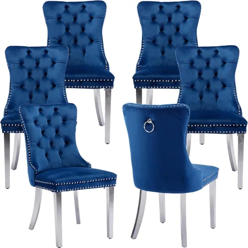 Miniatura 27 de Juego de 2 sillas de comedor modernas de mediados de siglo, sillas de cocina tapizadas de terciopelo beige, sillas de cocina y comedor, patas