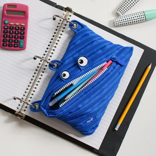 Miniatura 6 de ZIPIT Estuche para lápices Monster para niños, bonita bolsa de 3 anillas para niños, niñas y adolescentes, bolsa de papelería para la escuela
